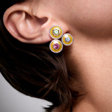 Mina Yellow Earrings - Tourmalines - Aquamarines - Diamonds