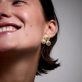 Mina Yellow Earrings - Tourmalines - Aquamarines - Diamonds