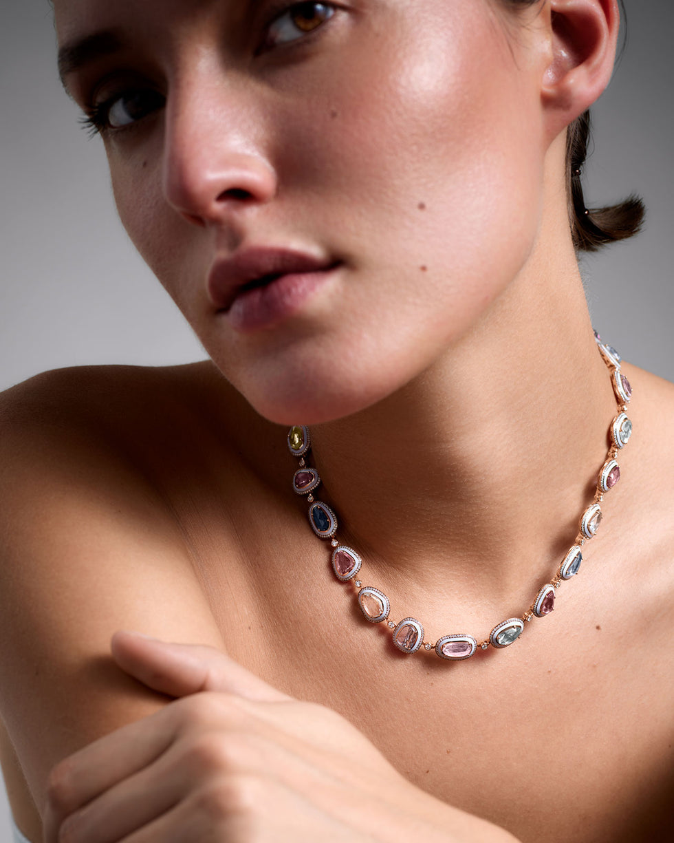 Mina Lilac Necklace - Colored Sapphires - Diamonds