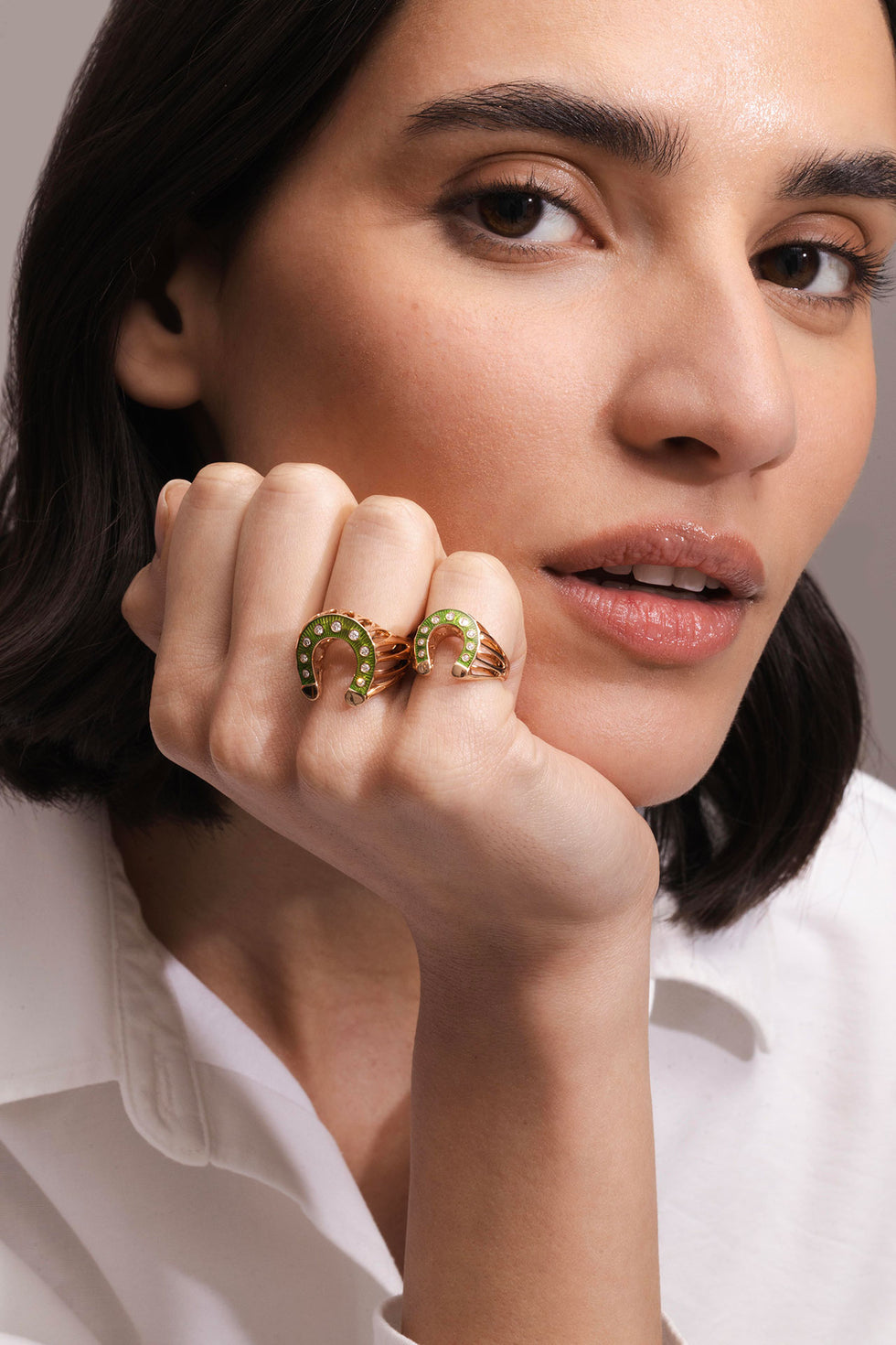 Fortune Kiwi Pinky Ring - Diamonds