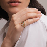 Fortune Pinky Ring - Tsavorites - Diamonds