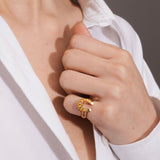 Fortune Yellow Pinky Ring - Diamonds