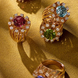 Nuance Pinky Ring - Aquamarine - Diamonds
