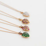 Corazon Pendant - Tsavorites - Diamonds