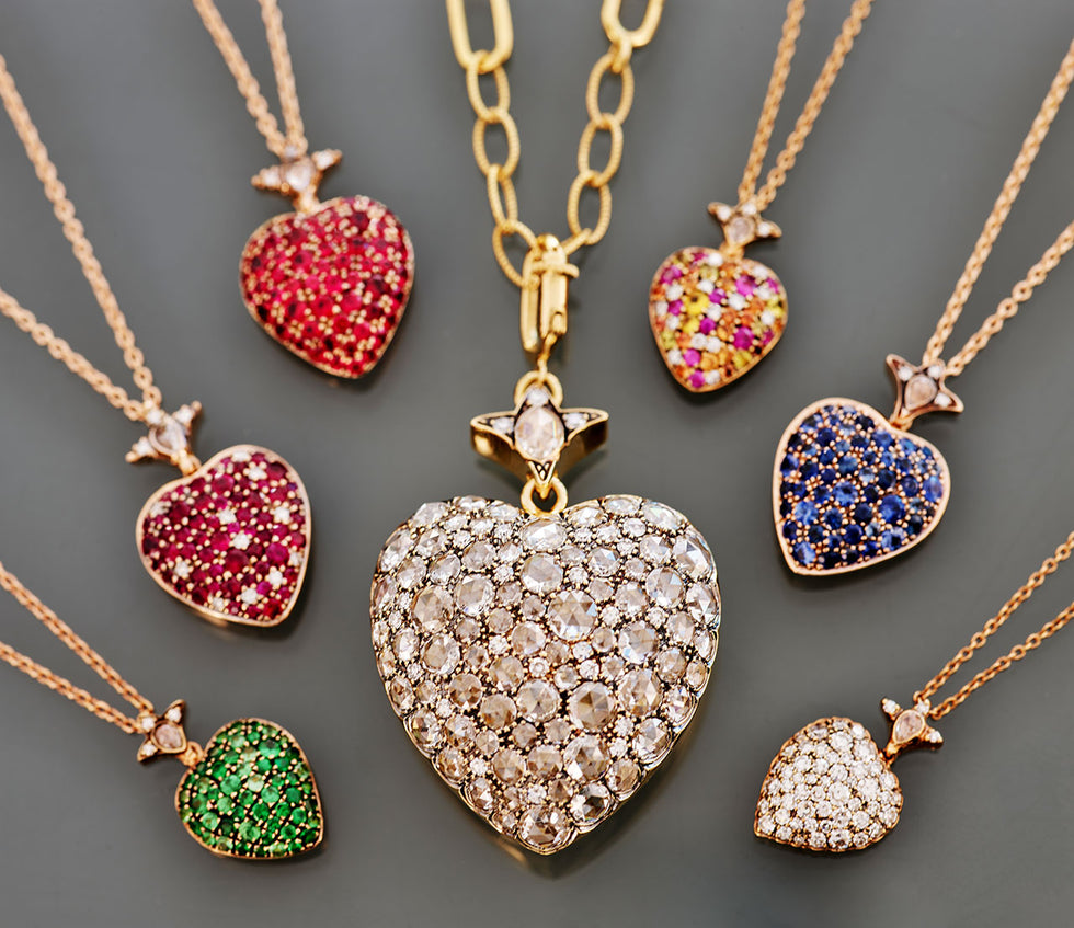 Corazon Pendentif - Rubis - Diamants