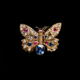 Brooch - Blue Sapphires - Rubies - Diamonds