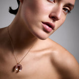 Double Face Yellow Pendant - Orange Sapphires - Diamonds