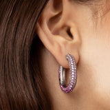Link Earrings - Pink Sapphires