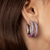 Link Earrings - Pink Sapphires