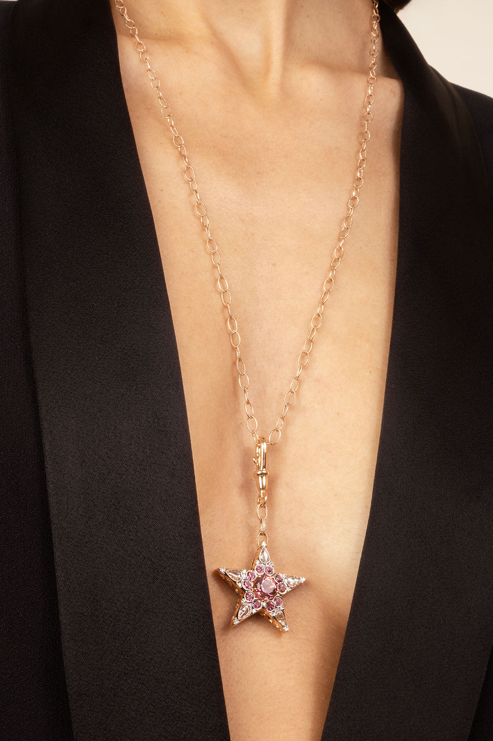 Istanbul Pendentif - Tourmalines Roses - Diamants