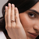 Aura Bague - Tourmaline Rose - Diamants
