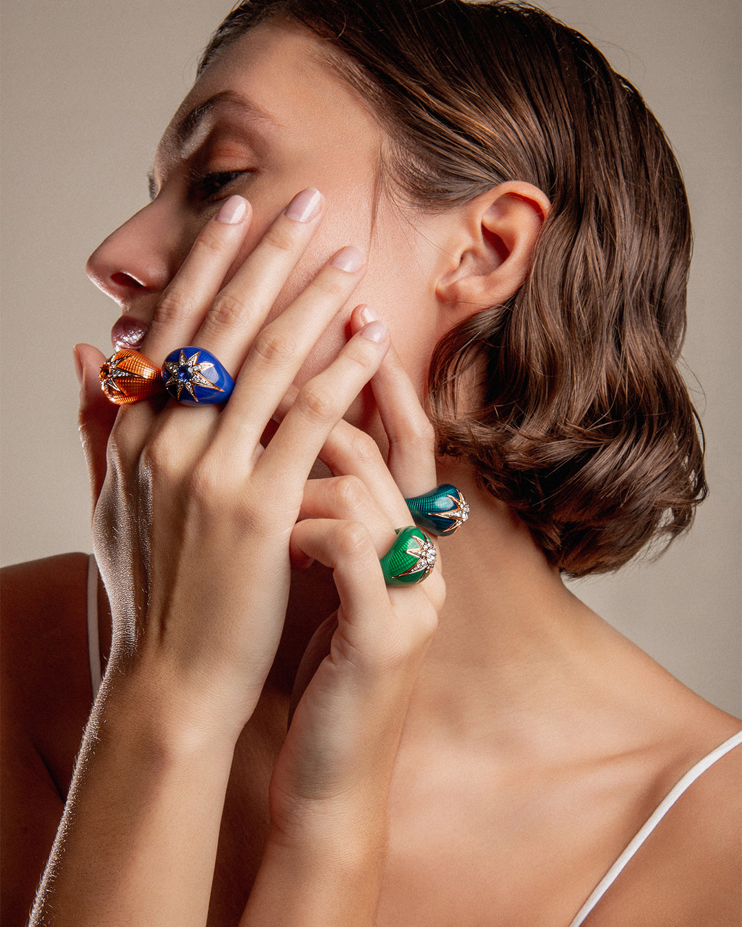 Aïda Navy Blue Ring  - Diamonds