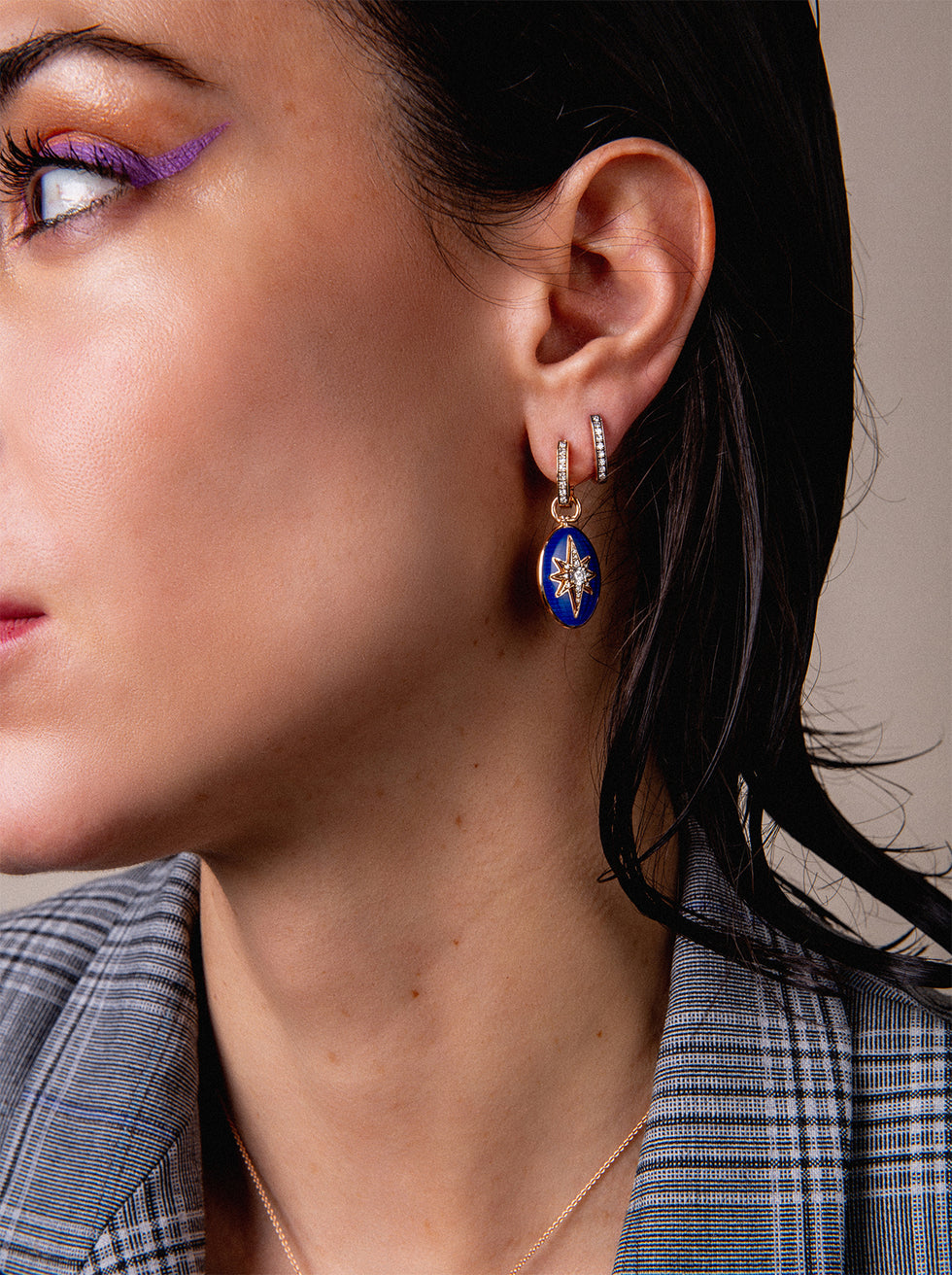 Aïda Navy Blue Earring - Diamonds