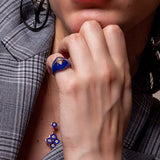 Aïda Navy Blue Pinky Ring  - Diamonds