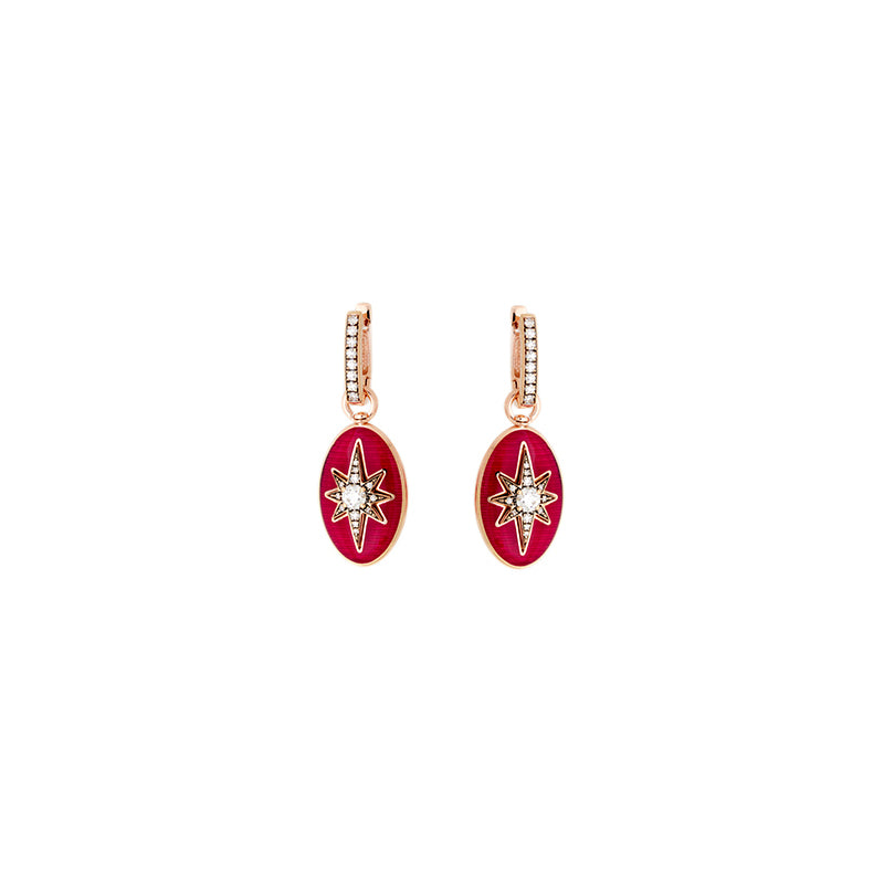 Aïda Raspberry Earring - Diamonds