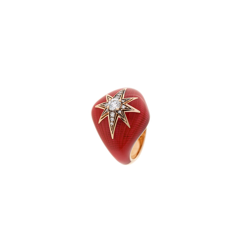 Aïda Red Snapper Pinky Ring - Diamonds