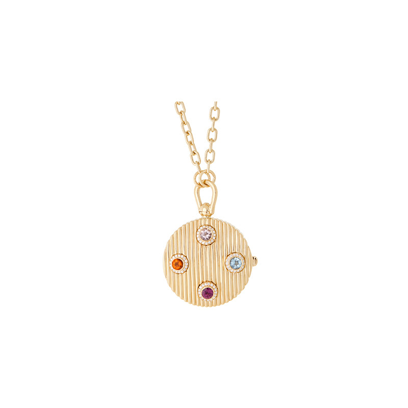 Amor Pendant - Aquamarine - Morganite - Opal - Rhodolite - Diamonds - 25.00mm