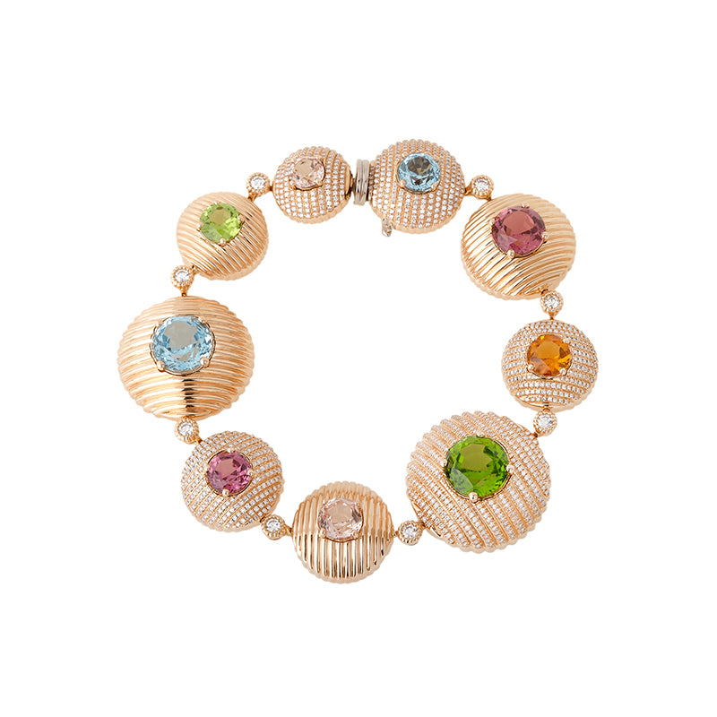 Aura Bracelet - Aquamarines - Morganites - Tourmalines - Citrine - Peridots - Diamonds