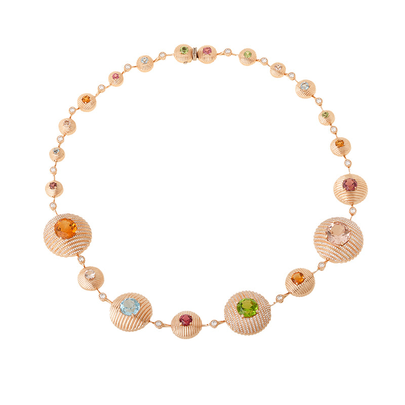 Aura Necklace - Morganites - Citrines- Peridots - Aquamarines - Tourmalines - Diamonds