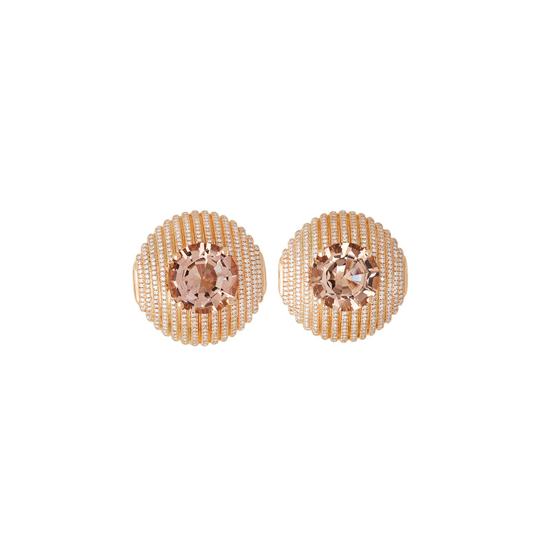 Aura Boucle D'oreilles - Morganites - Diamants