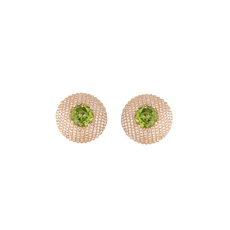 Aura Boucle D'oreilles - Peridots - Diamants
