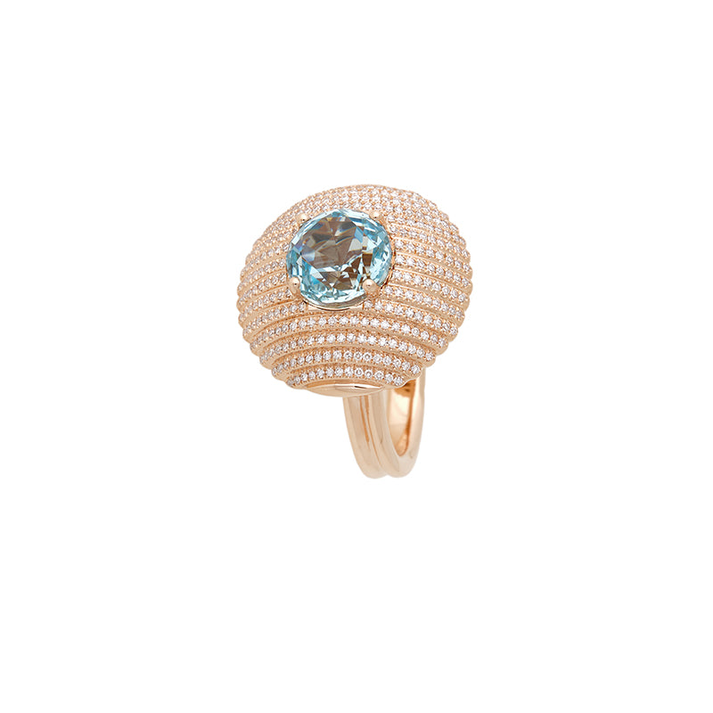 Aura Bague - Aigue-Marine - Diamants