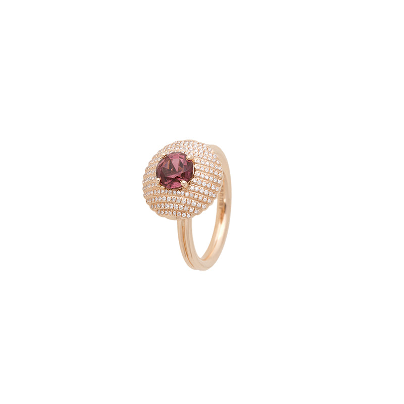 Aura Bague - Tourmaline Rose - Diamants