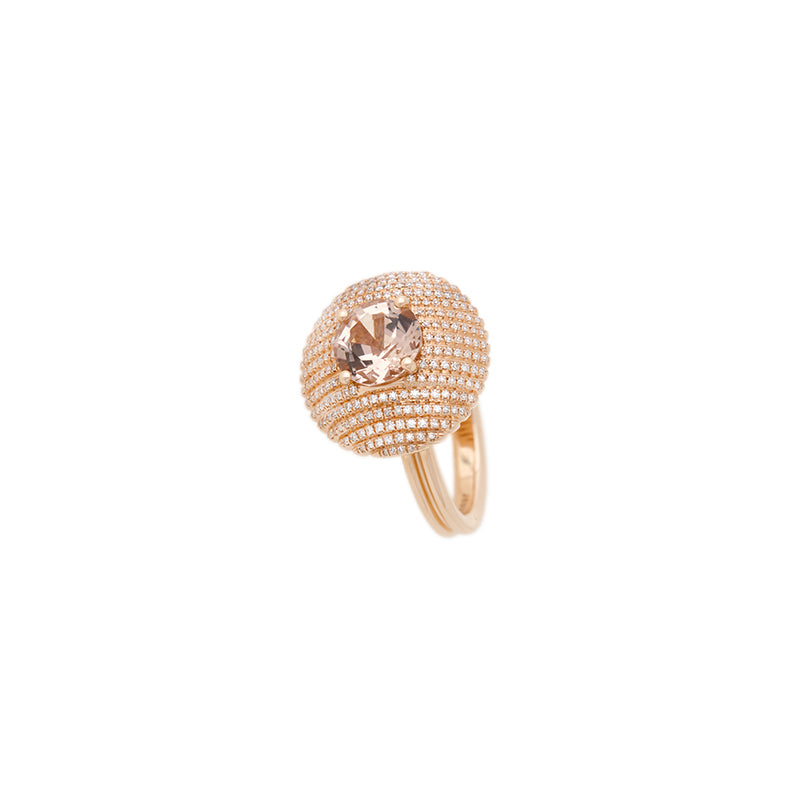 Aura Ring - Morganite - Diamonds