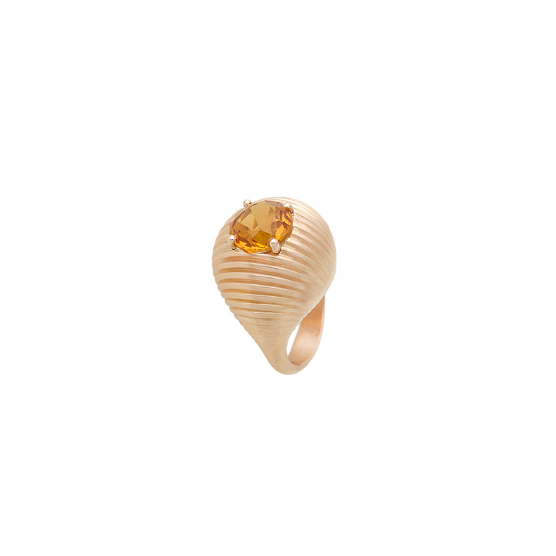 Aura Chevalière Bague - Citrine