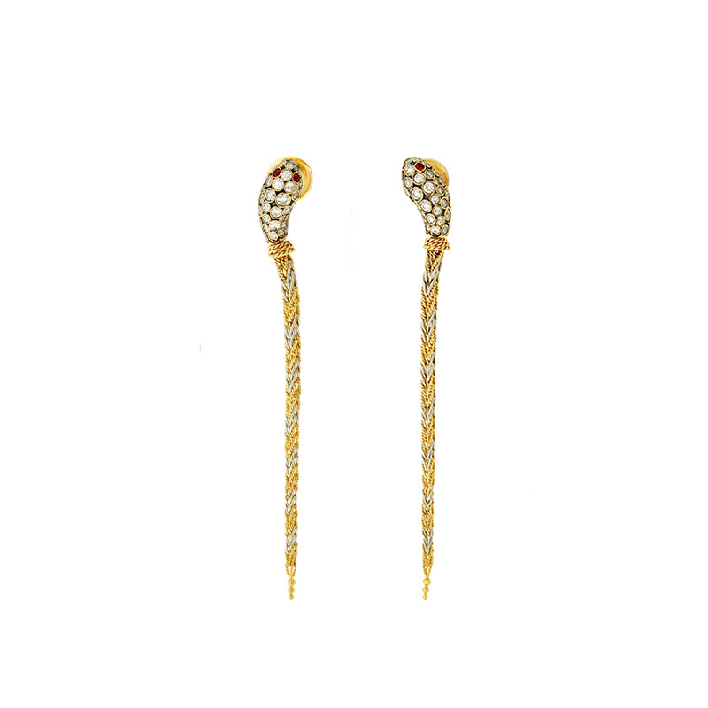 Basilik Earrings - Diamonds - Spinels