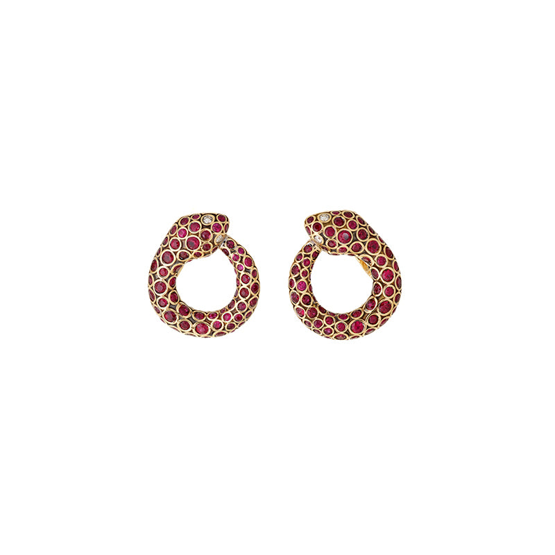 Basilik Earrings - Rubies - Diamonds