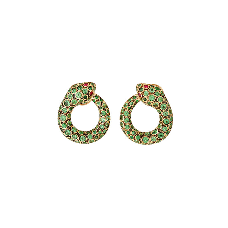 Boucles d'oreilles Basilik - Tsavorites - Spinelles