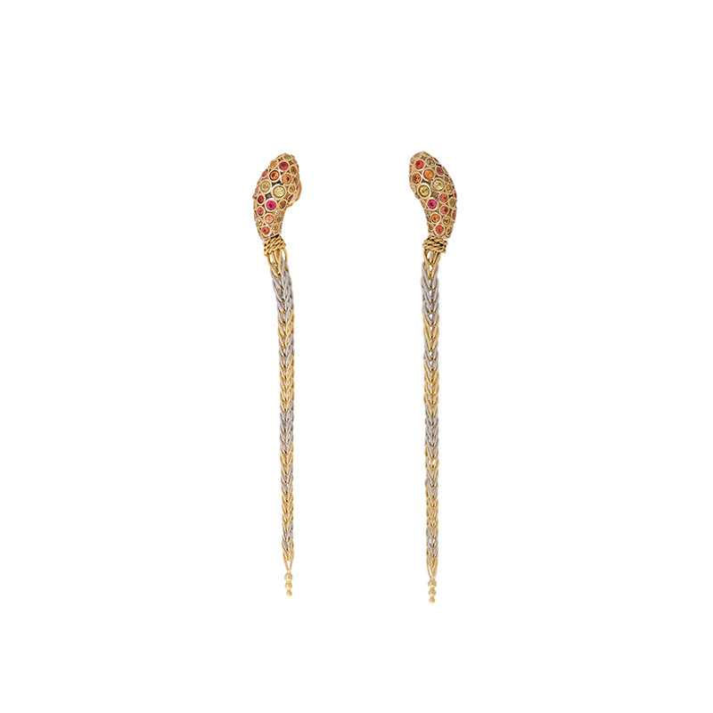 Basilik Earrings - Yellow & Orange Sapphires - Spinels