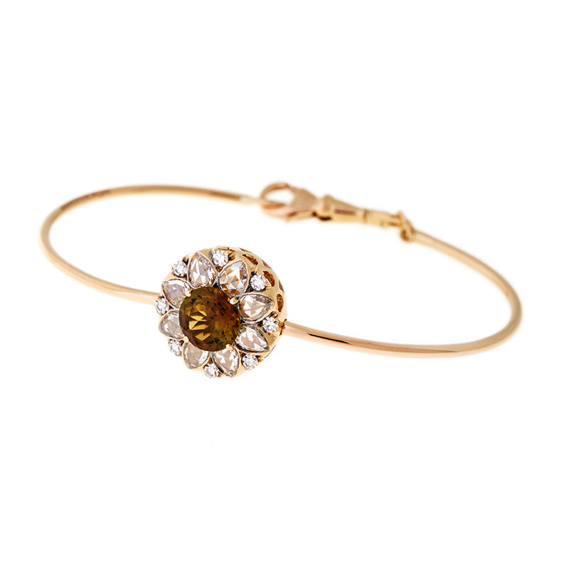 Beirut Rosace Bracelet - Brown Tourmaline - Diamonds