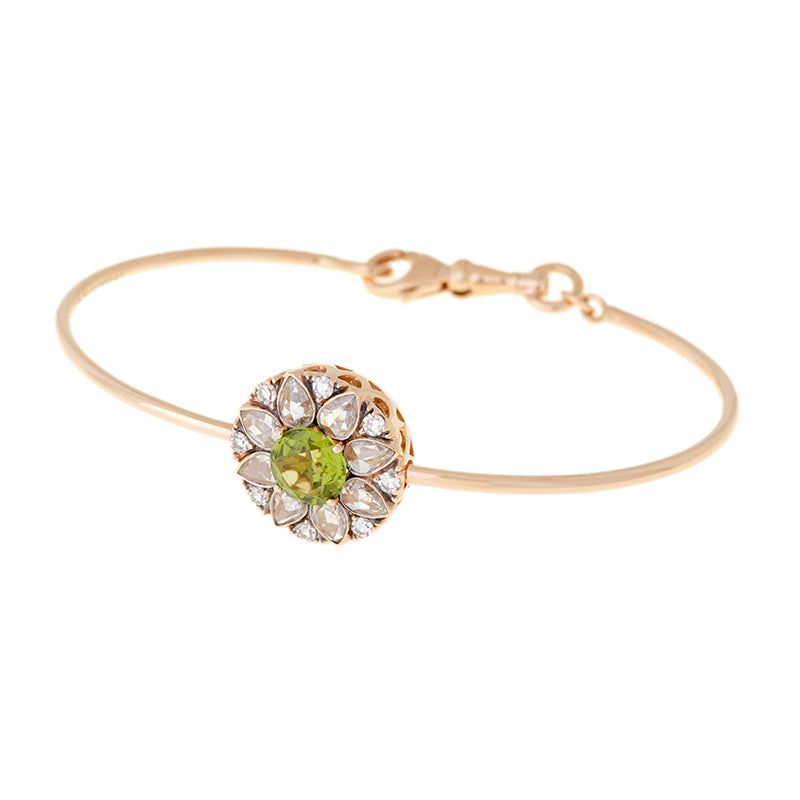 Beirut Rosace Bracelet - Peridot - Diamonds