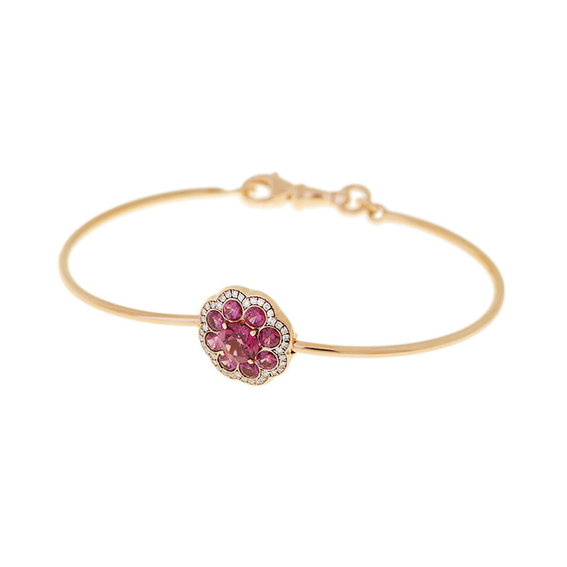 Beirut Rosace Bracelet - Rhodolites - Diamonds