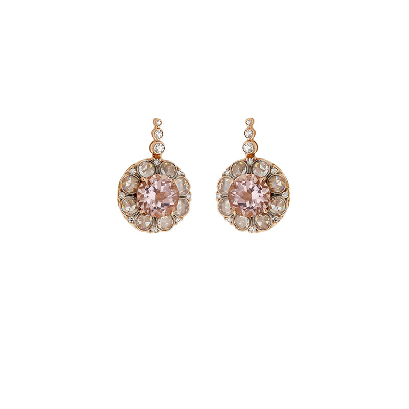 Beirut Rosace Boucles D'oreilles - Morganites - Diamants