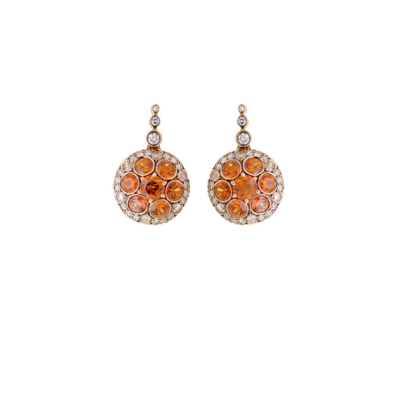 Beirut Earrings - Sapphires - Spessartines - Diamonds