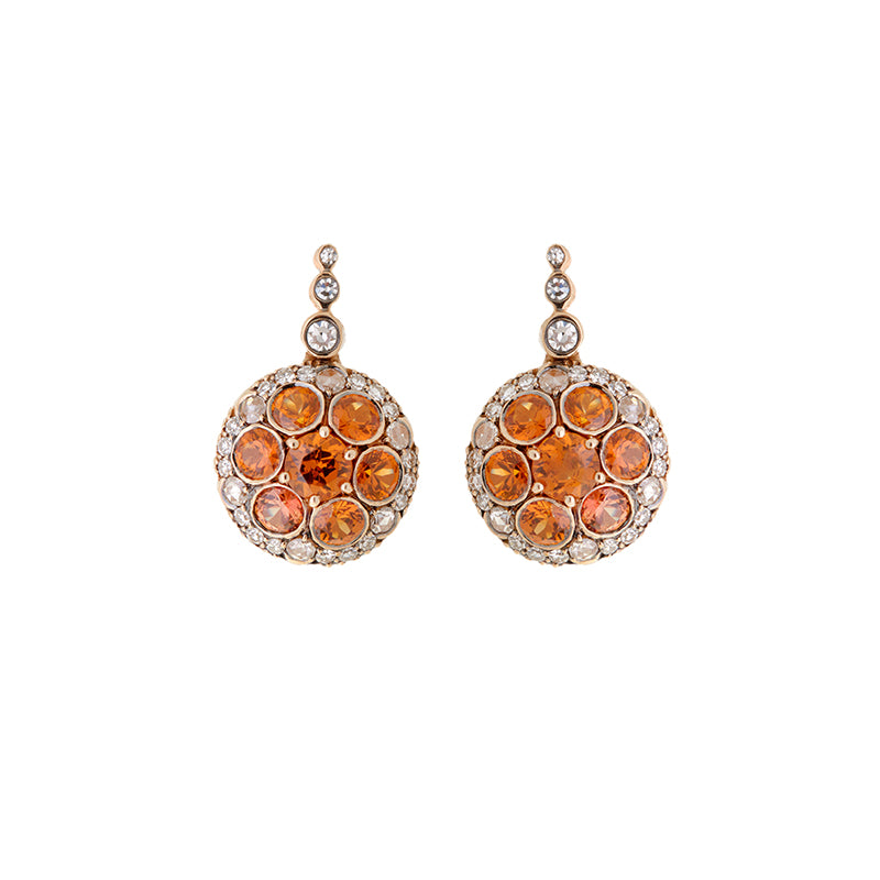 Beirut Earrings - Sapphires - Spessartines - Diamonds
