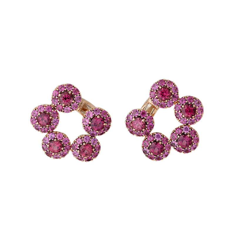 Beirut Circle Earrings - Rhodolites