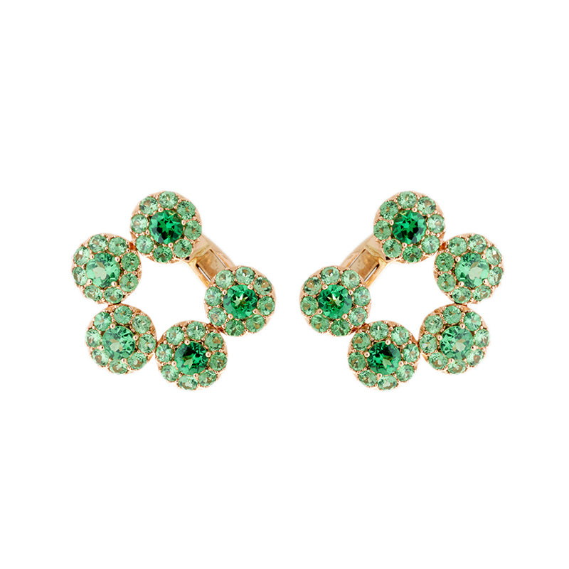 Beirut Circle Boucles d'oreilles - Tsavorites