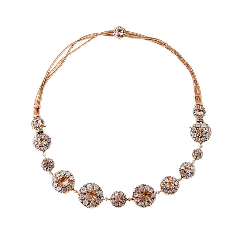 Beirut Rosace Necklace - Morganites - Diamonds