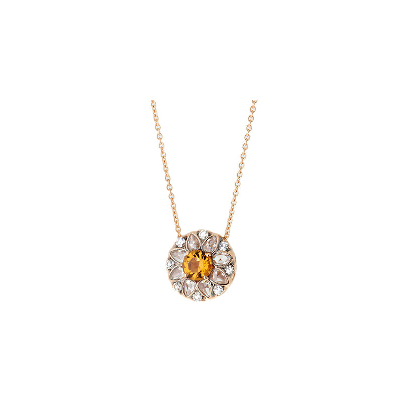 Beirut Pendant - Citrine - Diamonds