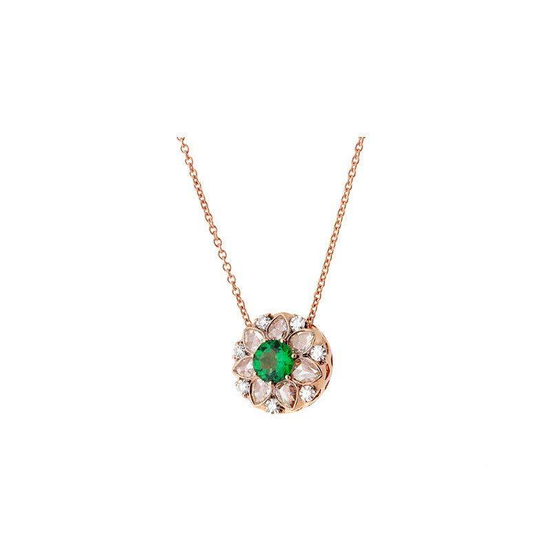 Beirut Rosace Pendant - Tsavorite - Diamonds