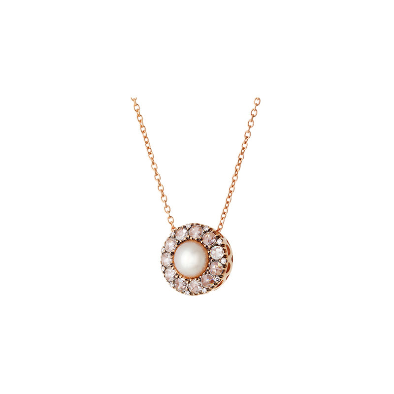 Beirut Rosace Pendant - Pearl - Diamonds