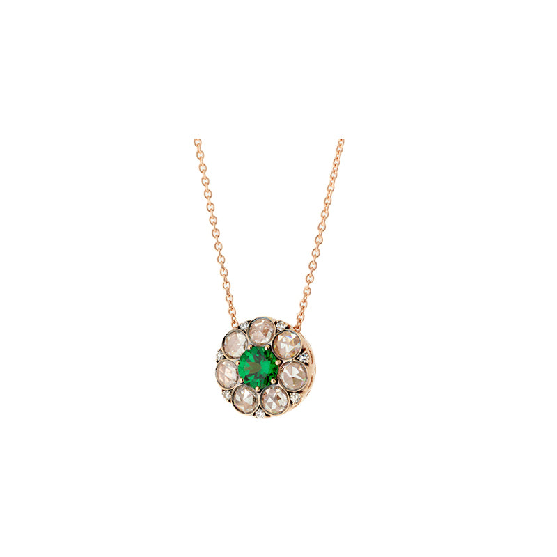 Beirut Rosace Pendant - Tsavorite - Diamonds