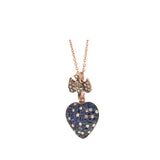 Pendentif Coeur - Saphirs Bleus - Diamants