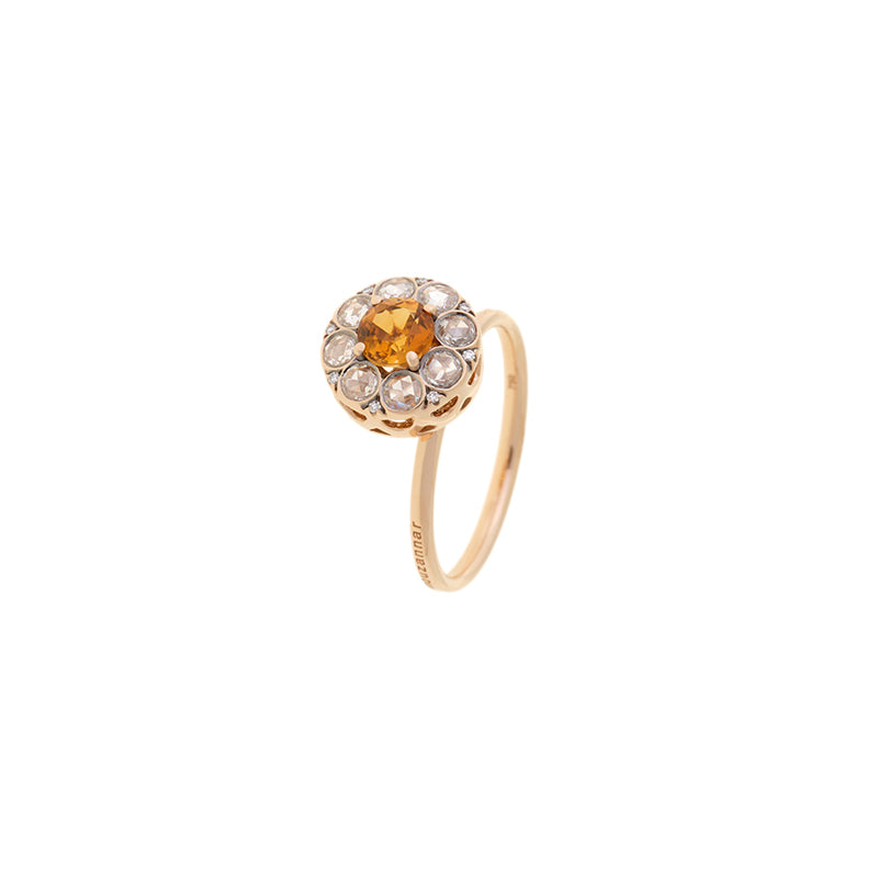 Beirut Rosace Ring - Citrine - Diamonds