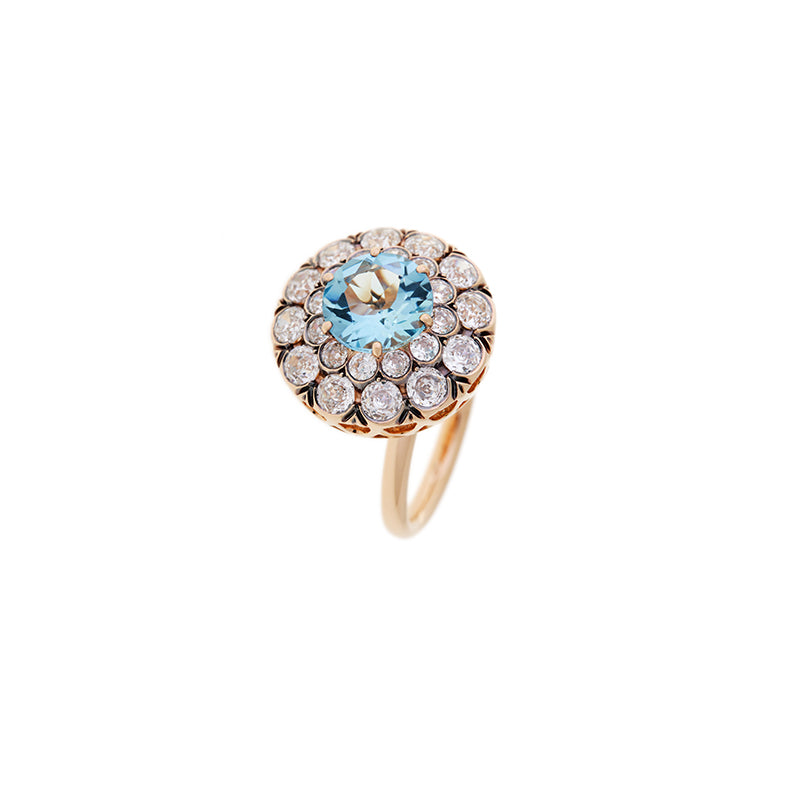 Beirut Ring - Aquamarine - Diamonds