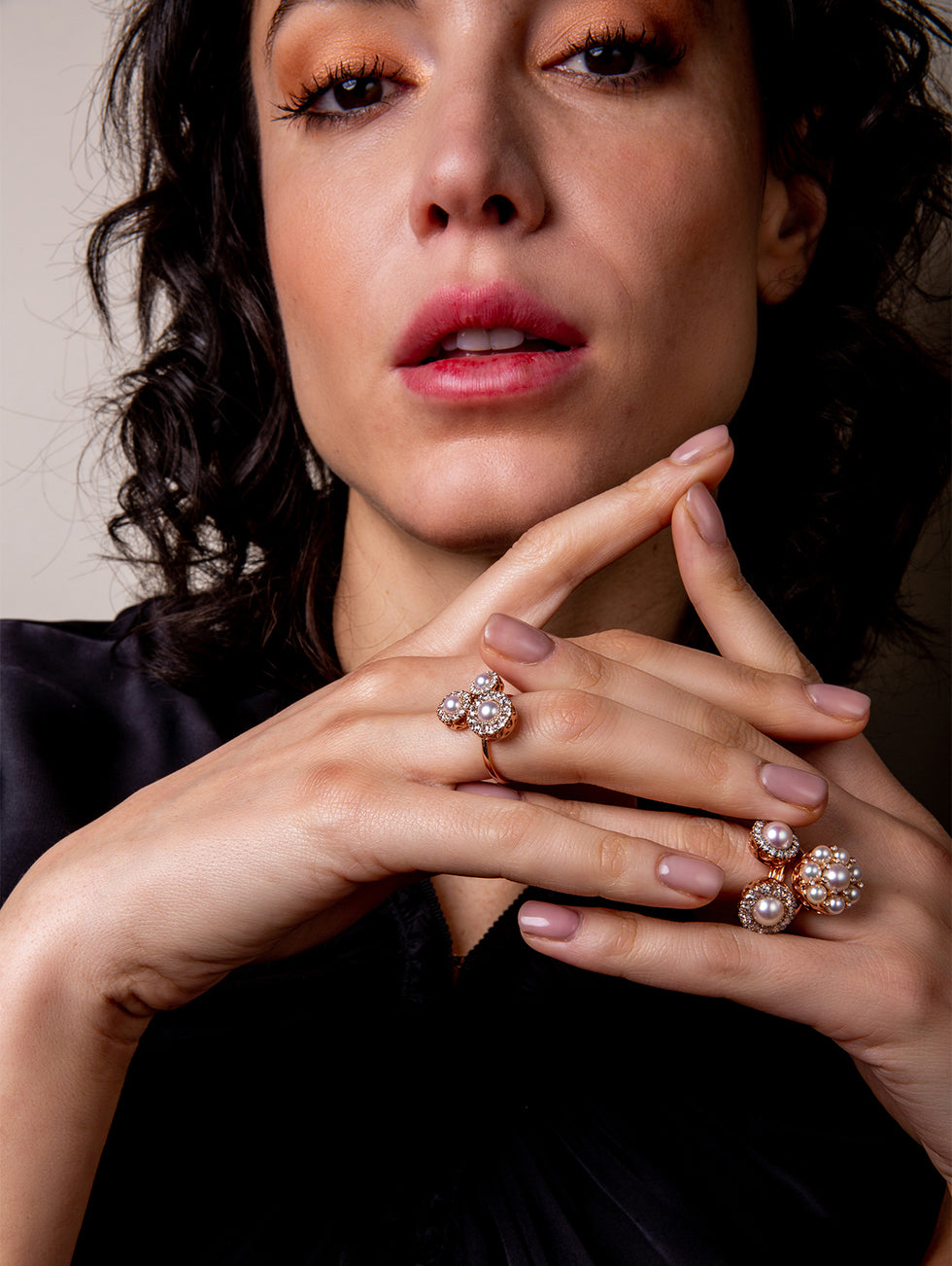 Beirut Rosace Bague - Perles - Diamants